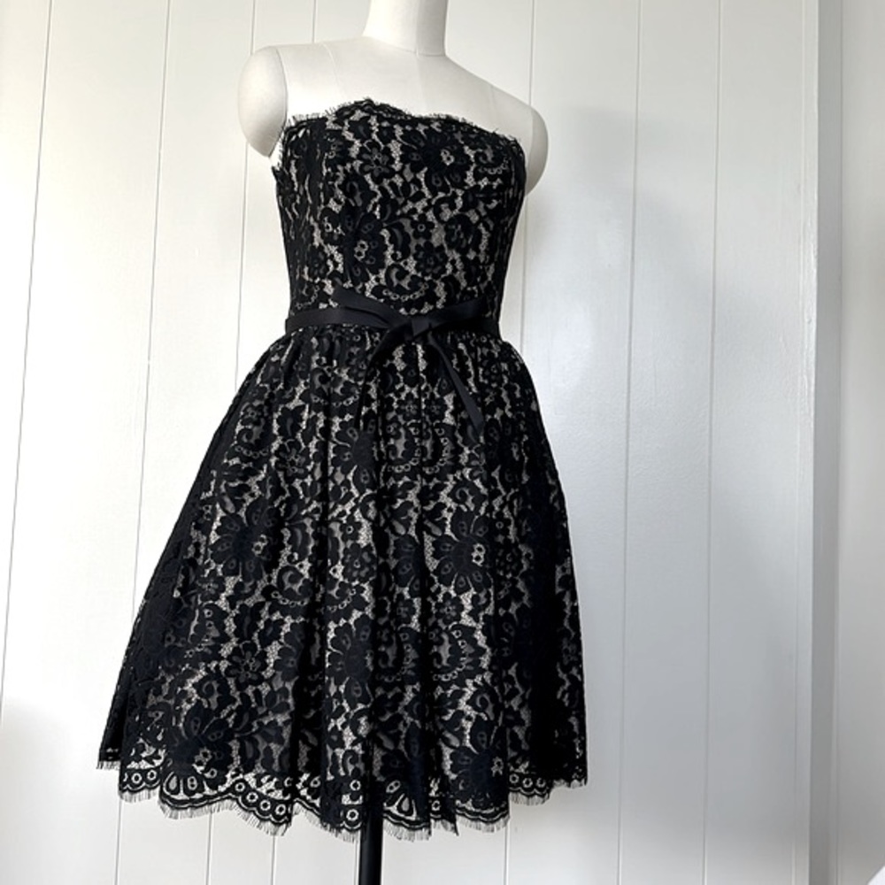 Neiman Marcus for Target Robert Rodriguez Strapless Black & Tan Lace Dress